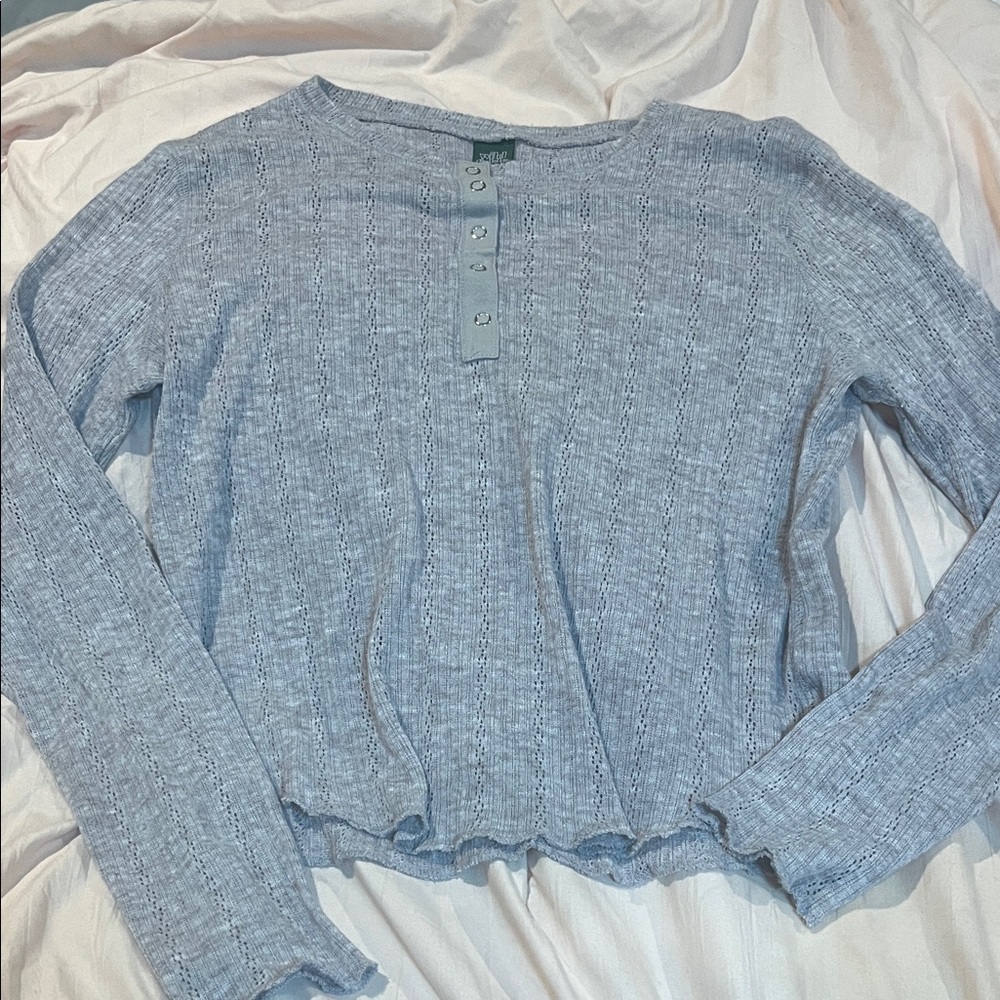 Wild Fable Heathered Gray Long Sleeve Top